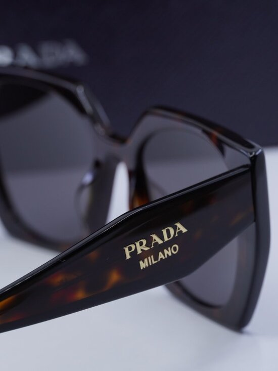 Prada PR15WS 24B40L Square Sunglasses – Dark Havana/Black\\Dark Grey